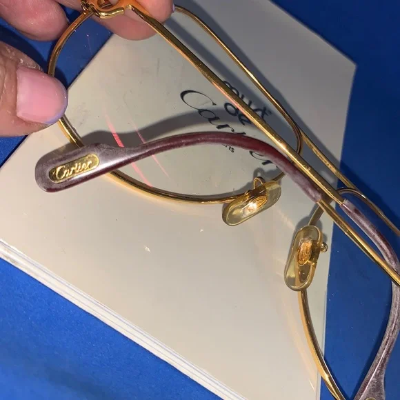 Rare 🔥 Cartier Vendome Santos Aviator Frames only James Bond 18K Gold Plated